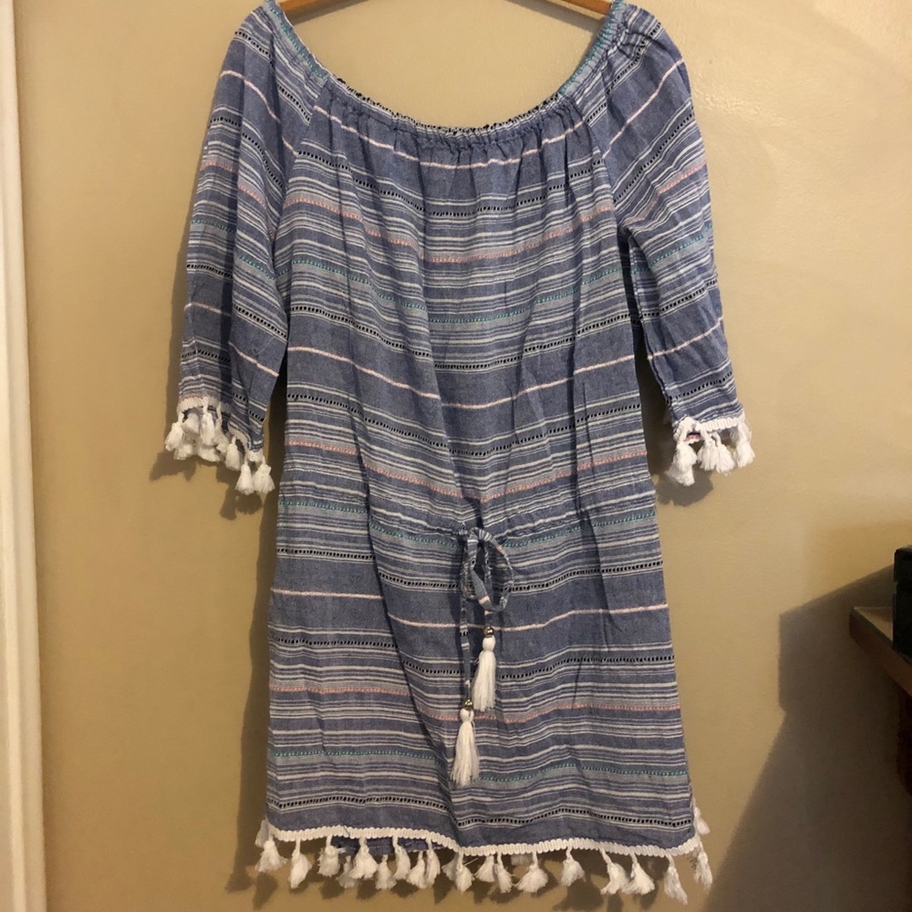 Off the shoulder tassel dress